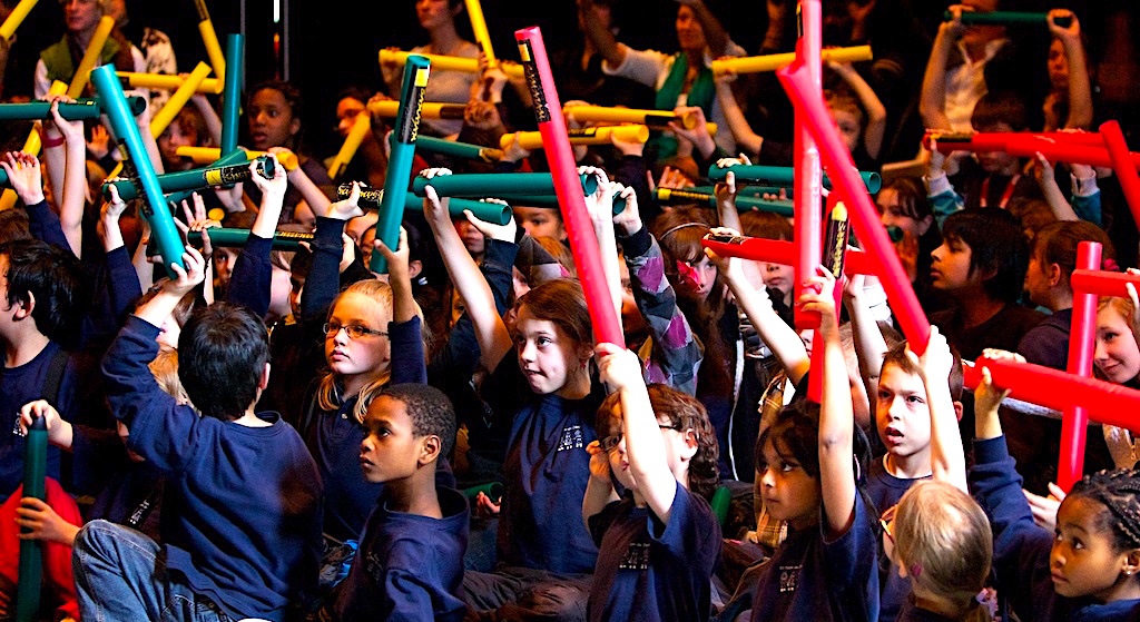 Students play their SAMAJAM™ Musical Tubes