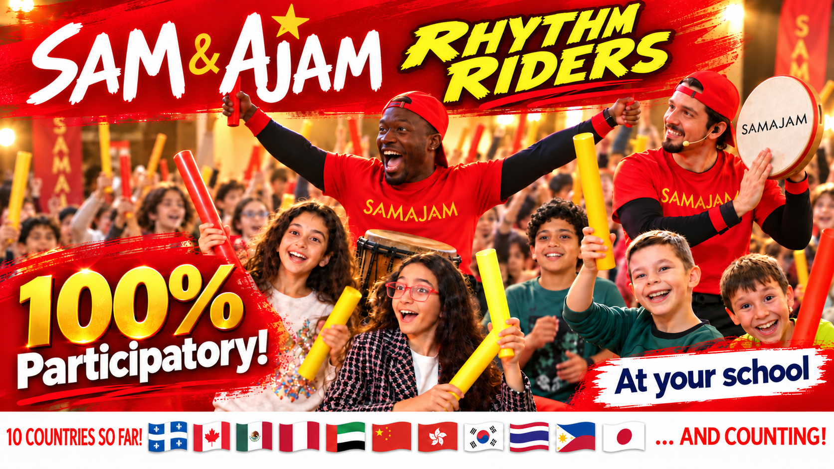 SAM & AJAM Rhythm Riders by SAMAJAM — English show poster